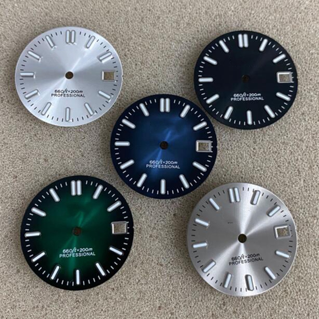 Strip Nail Modified Watch Dial Green Luminous for NH35 / 4R / 7S Movement