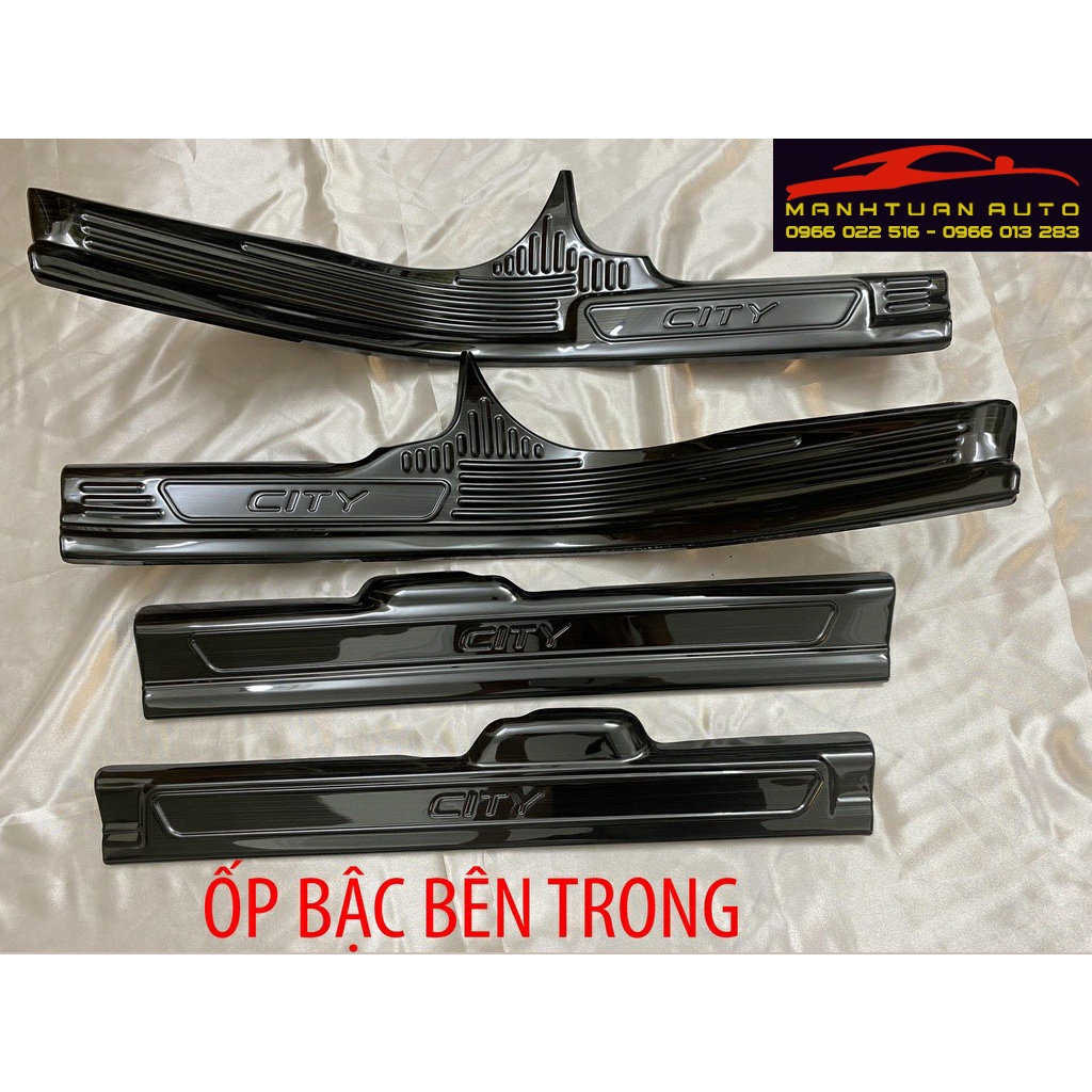 Ốp bậc chân trong, ngoài xe Honda City 2015 - 2022 chất liệu Titan cao cấp