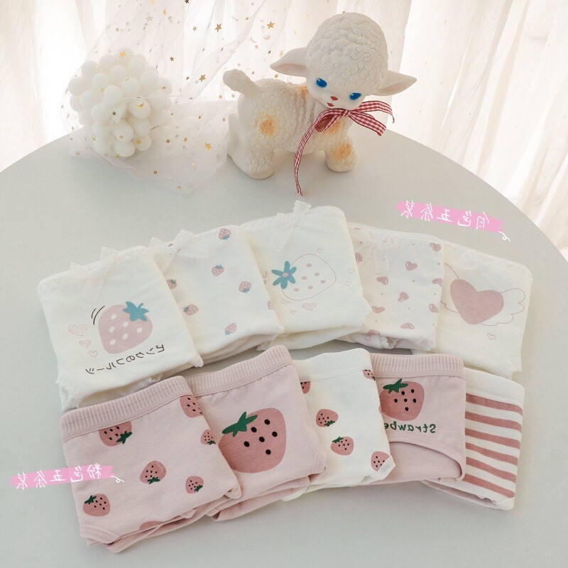 [SET 5C] 5 quần lót học sinh- sinh viên cotton  siêu dễ Thương DT