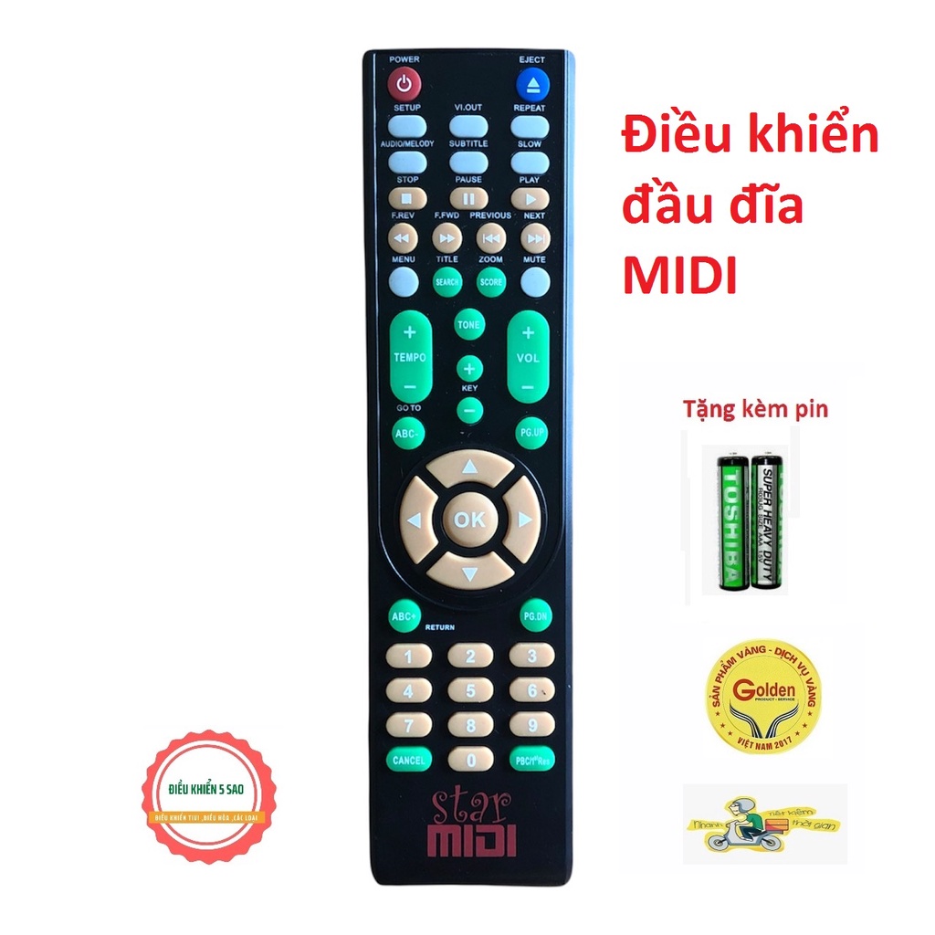 Điều khiển  đầu đĩa MIDI chính hãng chất lượng cao - tặng kèm pin chính hãng -Remote đầu đĩa Midi