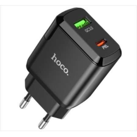 Củ Sạc nhanh 2 cổng Hoco N5 - PD20W + QC3.0 Dành cho điện thoại iP Huawei Samsung Oppo Realme