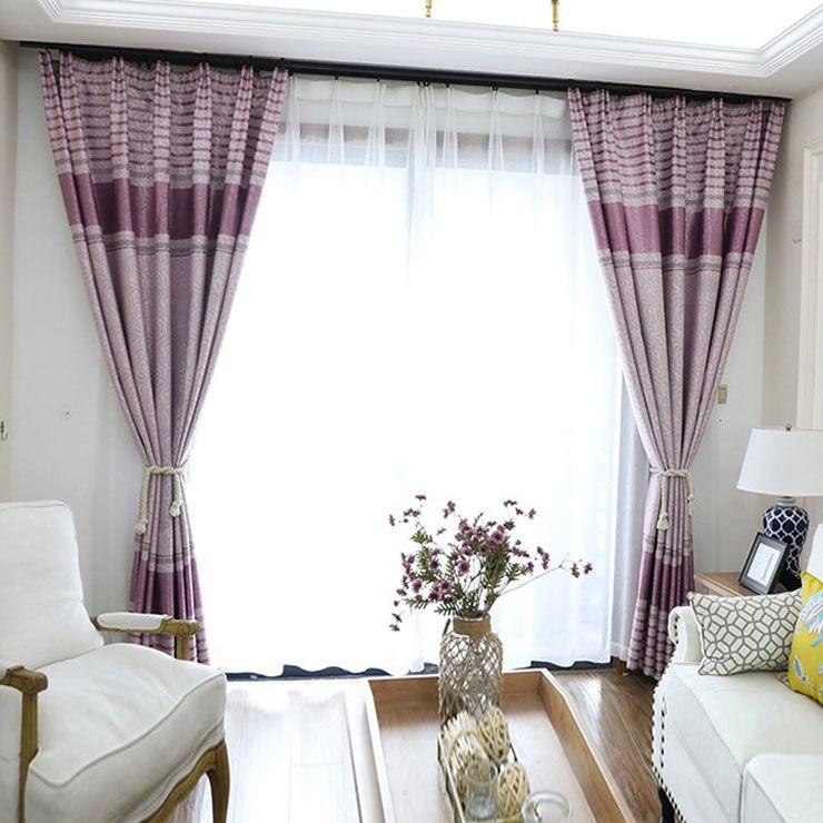 Rèm cửa dán chống nắng trang trí sổ High-end jacquard simple home decoration, living room and bedroom hot style special offer shading, heat insulation sunscreen floor-to-ceiling bay window curtain product