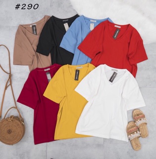 Áo trơn Basic Tee nhiều màu cổ tim xb
