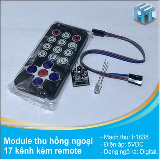 Module thu hồng ngoại kèm remote 17 kênh [HTE Quy Nhơn CN2]