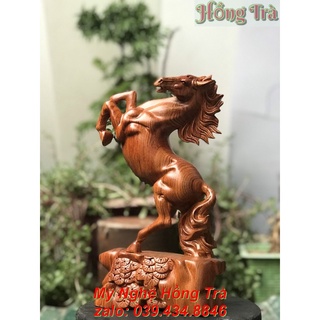 Tượng gỗ đẹp. tượng gỗ con ngựa -nhất mã phi thiên gỗ hương liền khối 20cm 30cm