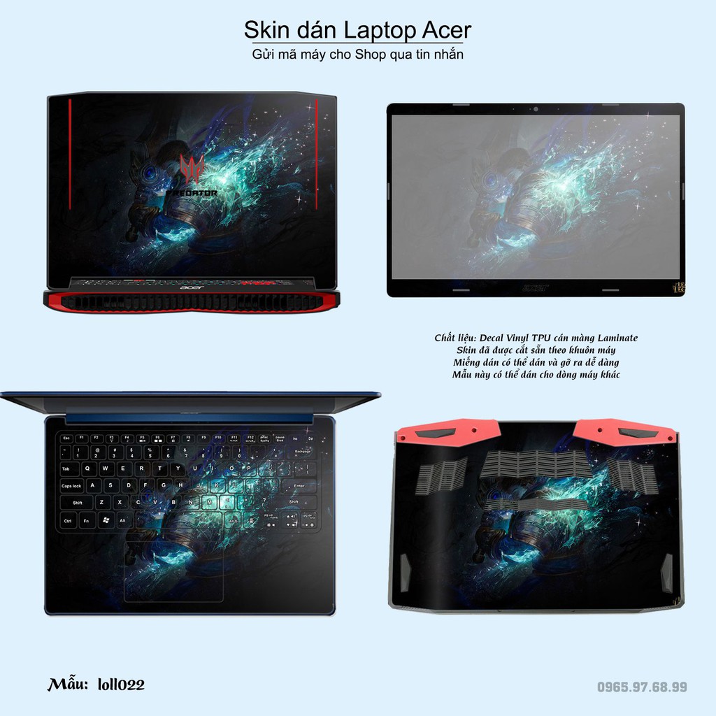 Skin dán Laptop Acer in hình Liên Minh Huyền Thoại _nhiều mẫu 2 (inbox mã máy cho Shop)