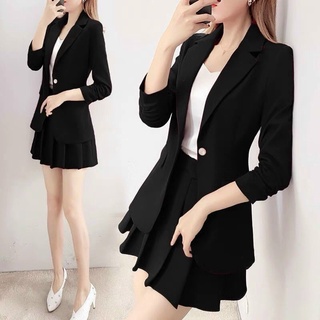 Ht-set bộ vest 3 món chân váy dập ly cao cấp size m l xl 2xl