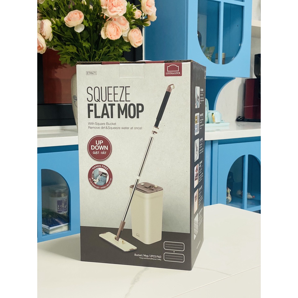 Bộ Cây Lau Nhà Lock&Lock Squeeze Flat Mop ETM471