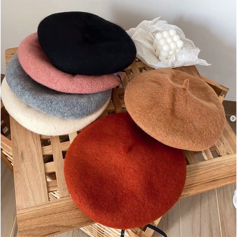 Mũ nồi dạ mùa thu đông thời trang nhiều màu hot trend