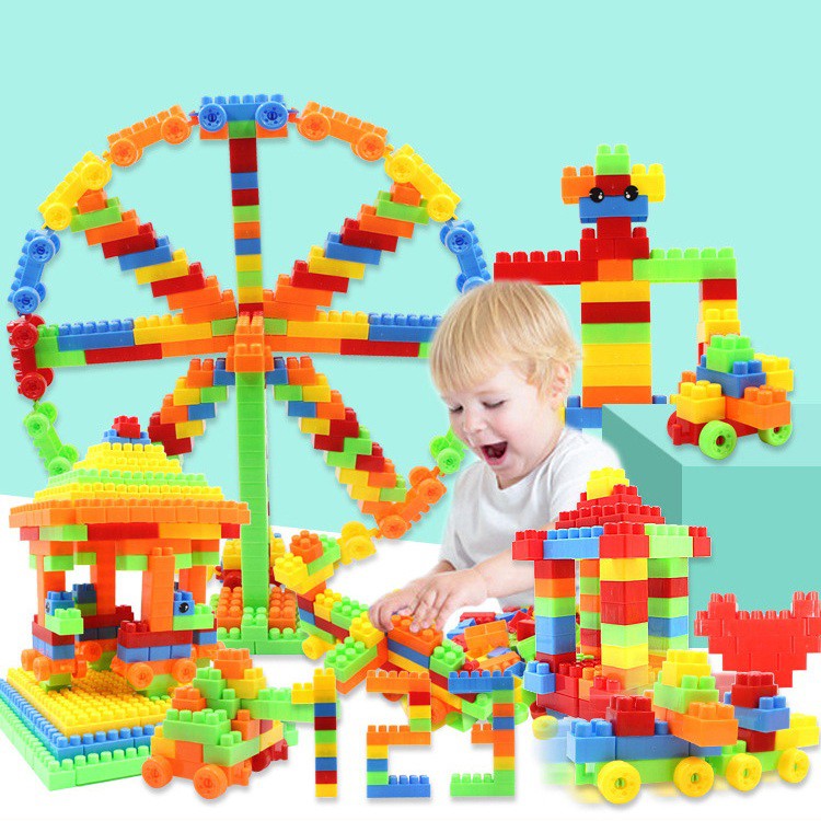 Đồ chơi trẻ em, Bộ đồ chơi xếp hình lego lắp ghép phát triển trí tuệ loại 100, 256, 520 chi tiết tùy chọn