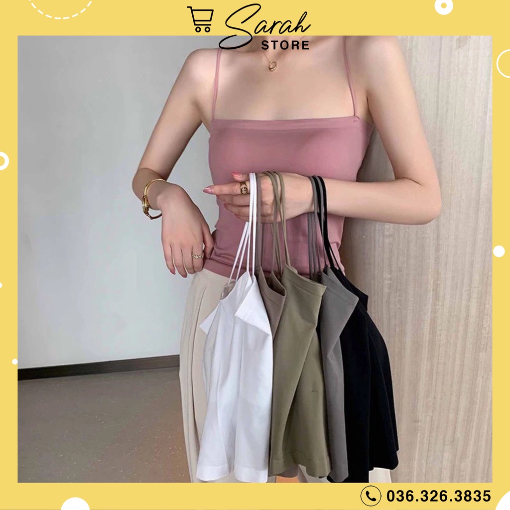 Áo Bra Nữ 2 Dây Mảnh Dáng Lửng 2 Lớp Dày Dặn, Đệm Ngực cố định Trend Mới Nhất 2066