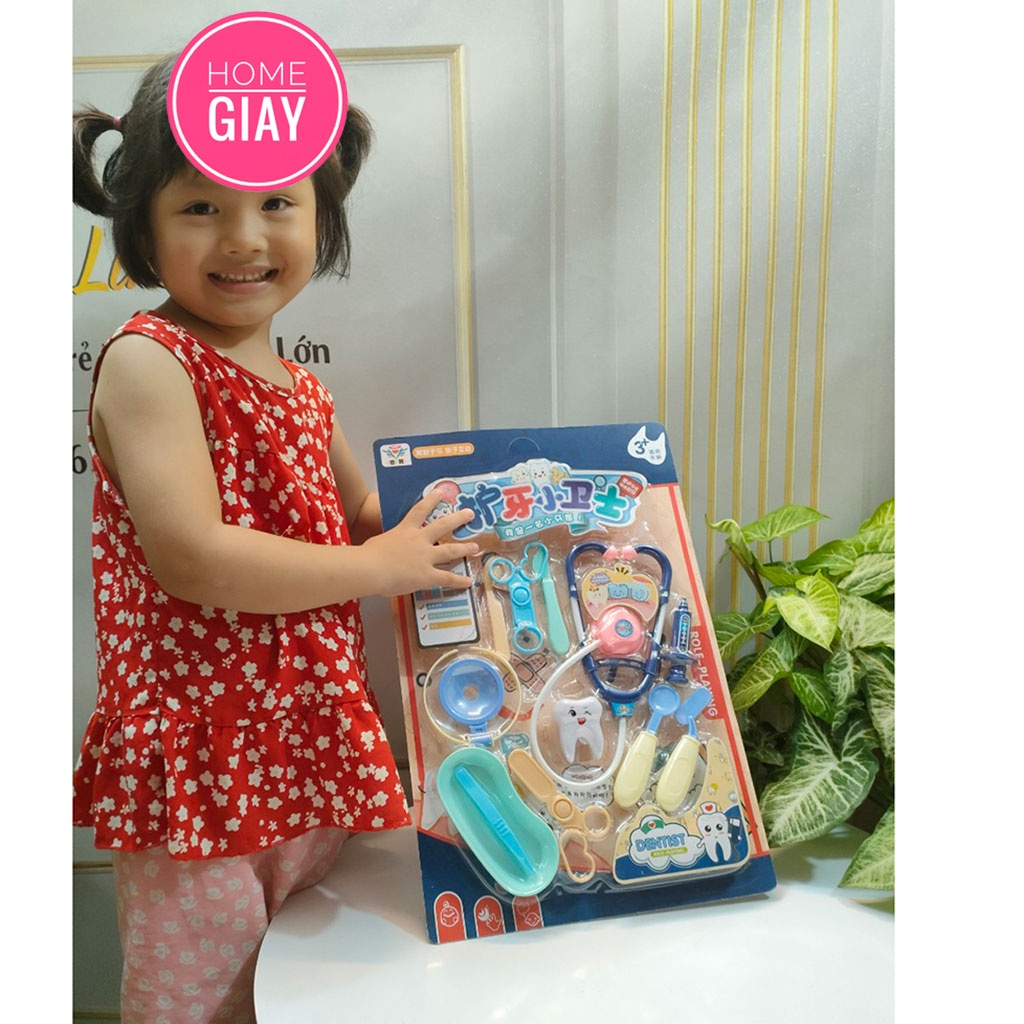 Đồ chơi bác sĩ trẻ em hộp y tế y tá tiêm ống nghe dụng cụ cho bé 2 - 6 tuổi shop home giay