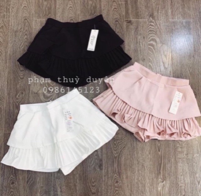 chân váy dập ly tầng quảng châu. Chân váy tầng xếp ly có quần trong, có túi - S0U | BigBuy360 - bigbuy360.vn