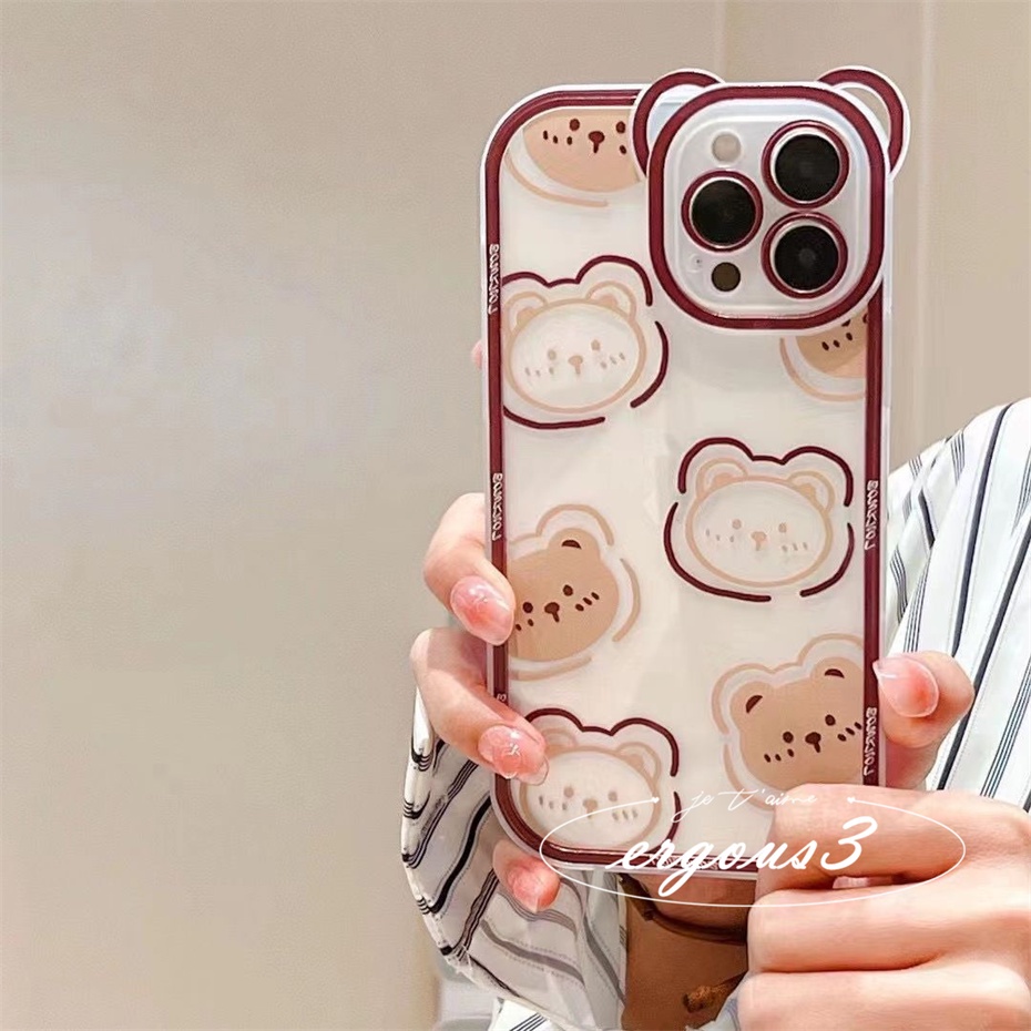 Ốp Điện Thoại Mềm Họa Tiết Gấu Hoạt Hình Sáng Tạo Cho iPhone 14 13 12 11 Pro Max SE2020 X XR Xs Max 7 8 6 6s Plus