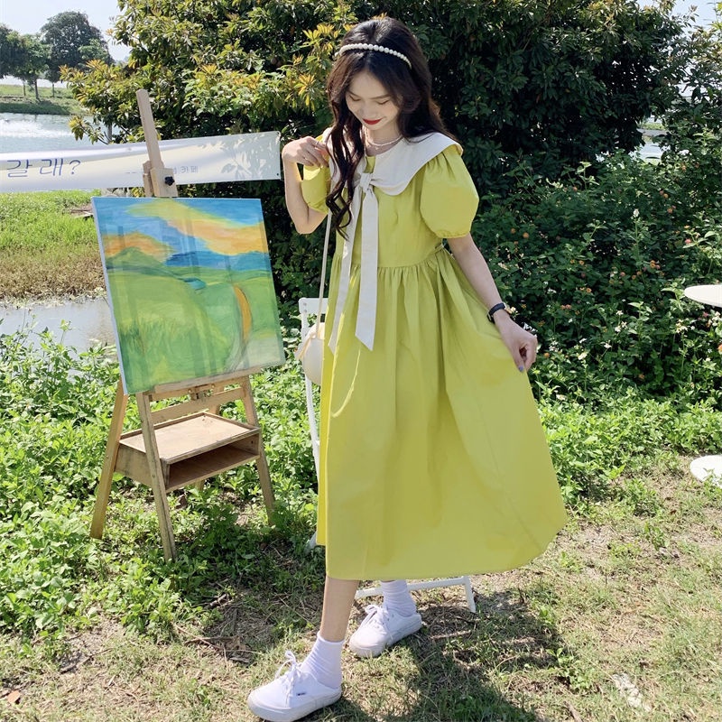 Đầm Mùa Hè 2022 Tay Cột Nơ Phong Cách Hàn Quốc Chất Lượng Cao Nhẹ Nhàng Mới Cho Nữ