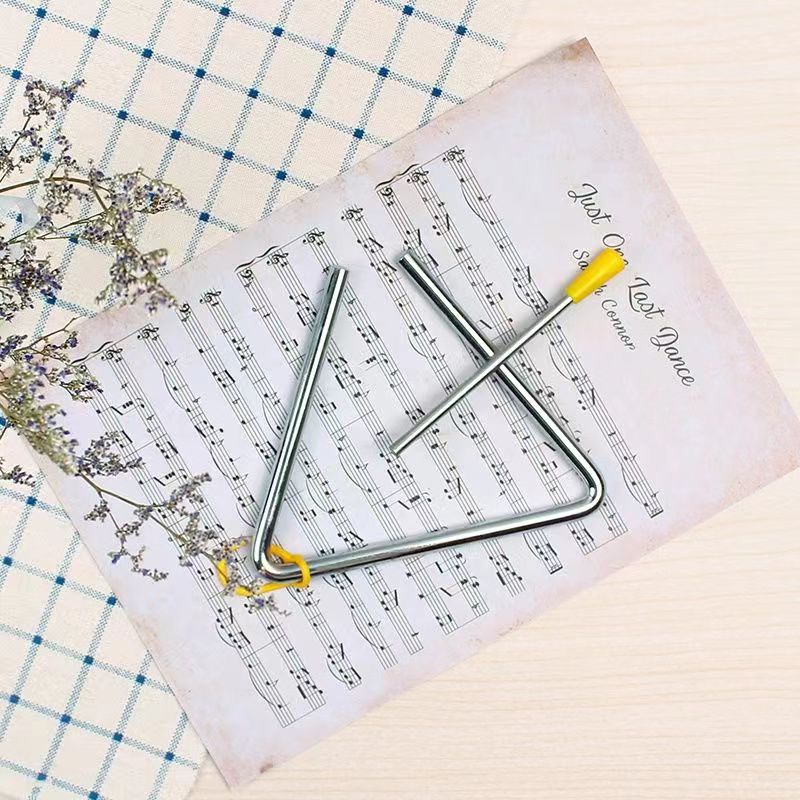 Nhạc Cụ Gõ Hình Tam Giác Bằng Sắt Dày 13/6 Inch Hỗ Trợ Dạy Nhạc Cho Bé
