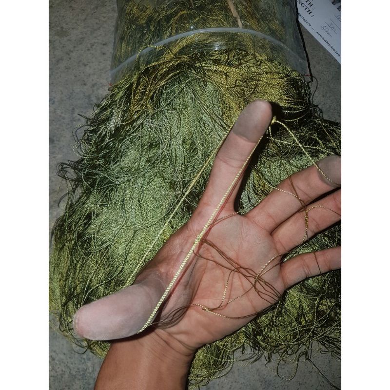 50m Lưới bẫy gà rừng ,cao 5m viền cước bấm chì, lưới dù thái màu đen tàn hình đã làm hoàn chỉnh.