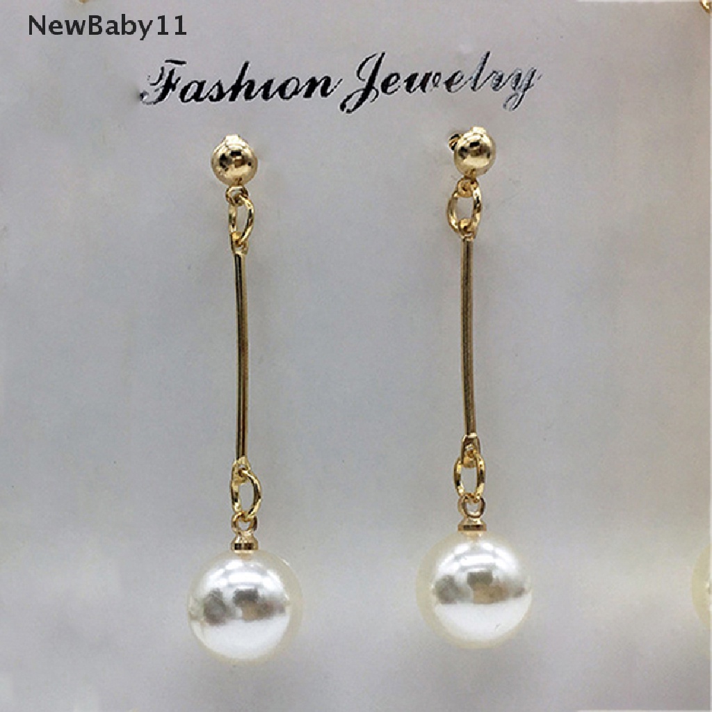 Bông Tai Dáng Dài Đính Ngọc Trai Nhân Tạo Thời Trang Dành Cho Nữ