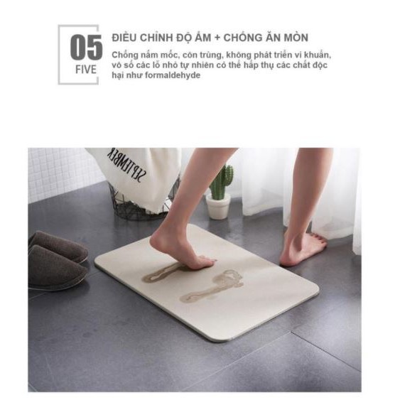 Thảm đá lau chân Nhật Bản thấm hút tốt chống trơn trượt