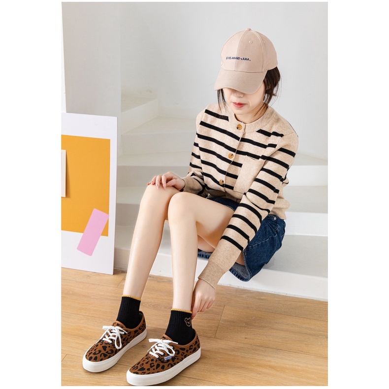 Tất cổ thấp nữ Dễ thương In hình Gấu Hoạt hình Cute Vớ cổ ngắn nữ Chất Cotton