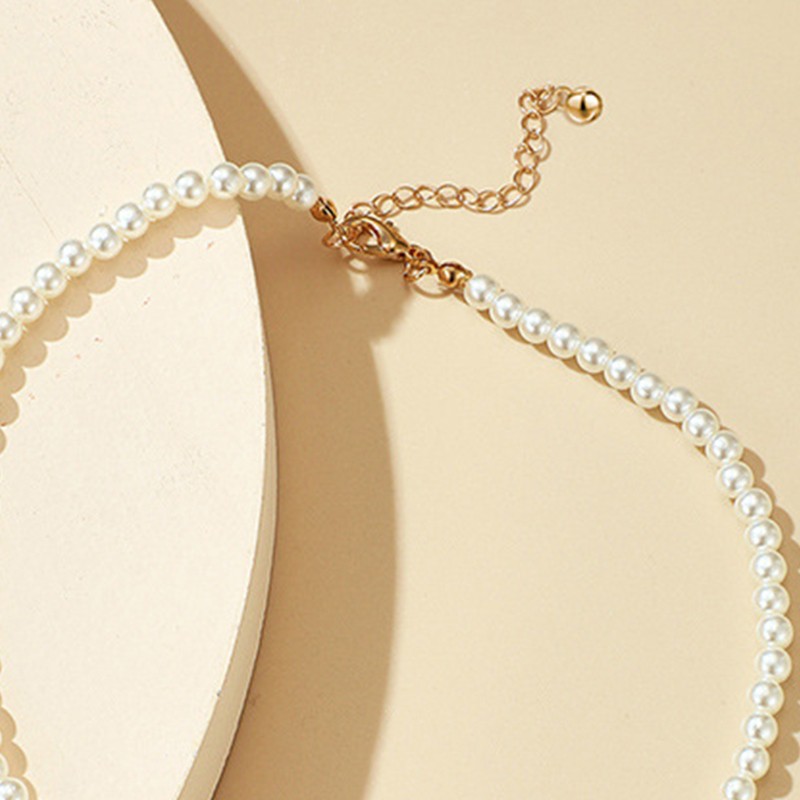 Luxury Pearl Stone Chian Choker Necklace for Women Charming Adjustable Collar