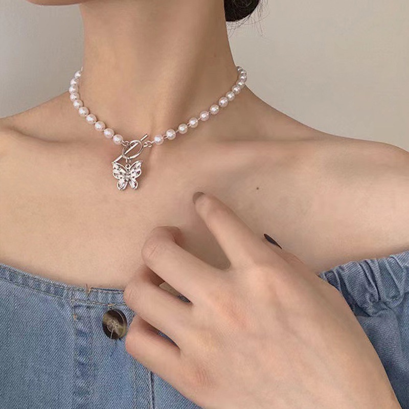 ✨✨Vòng cổ Mặt Bướm Đính Ngọc Trai Thời Trang