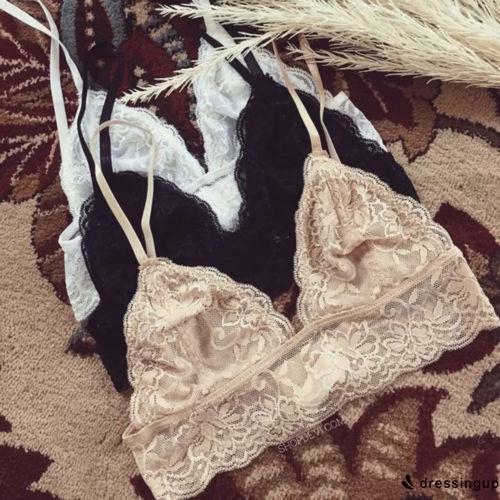 Áo bra 2 dây vải ren xinh xắn thời trang cho nữ