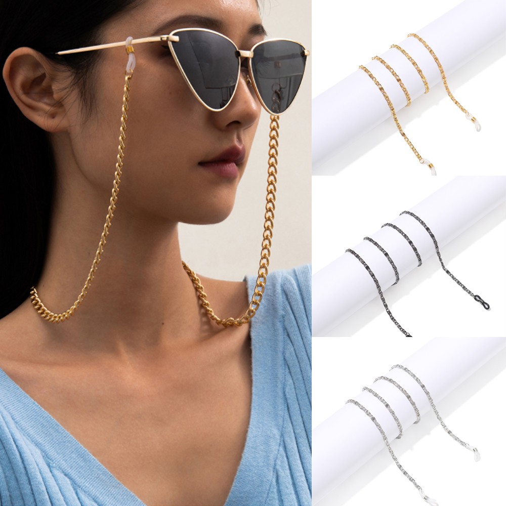 Dây Đeo Mắt Kính Chống Trượt Bằng Kim Loại Phong Cách Vintage Thời Trang Dành Cho Nam Và Nữ