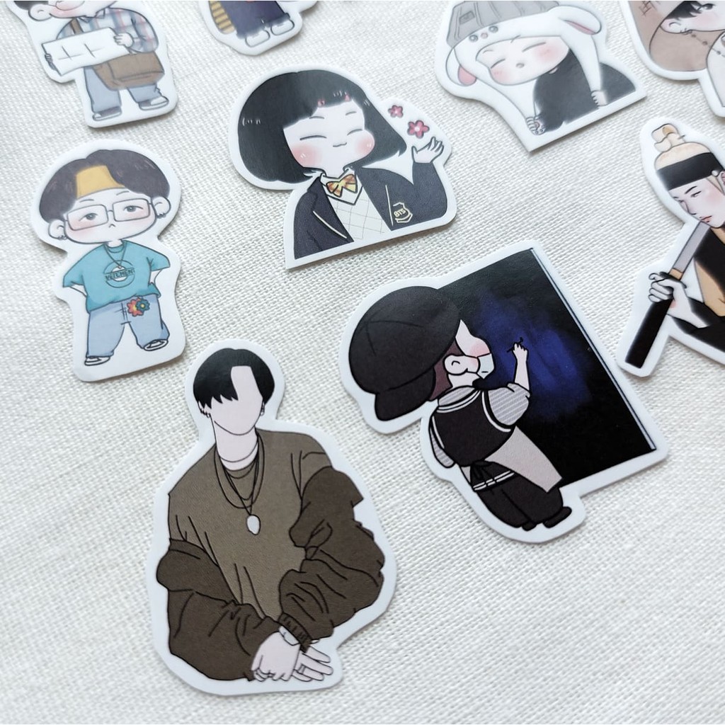 Sticker BTS Suga chibi trang trí sổ laptop điện thoại