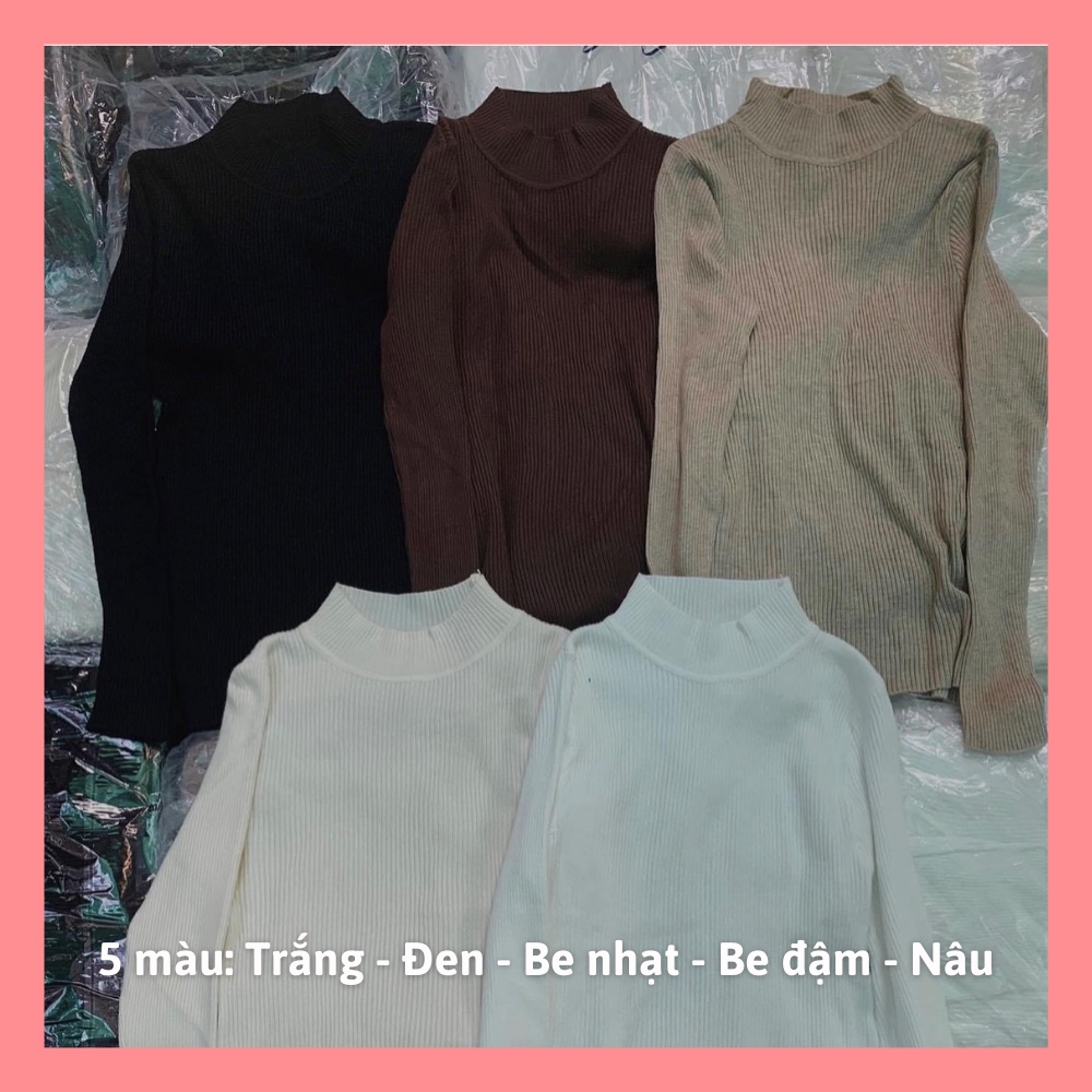 Áo len tăm cổ 3 phân mềm mịn co giãn giữ nhiệt màu vintage phong cách Hàn Quốc Sollle | BigBuy360 - bigbuy360.vn