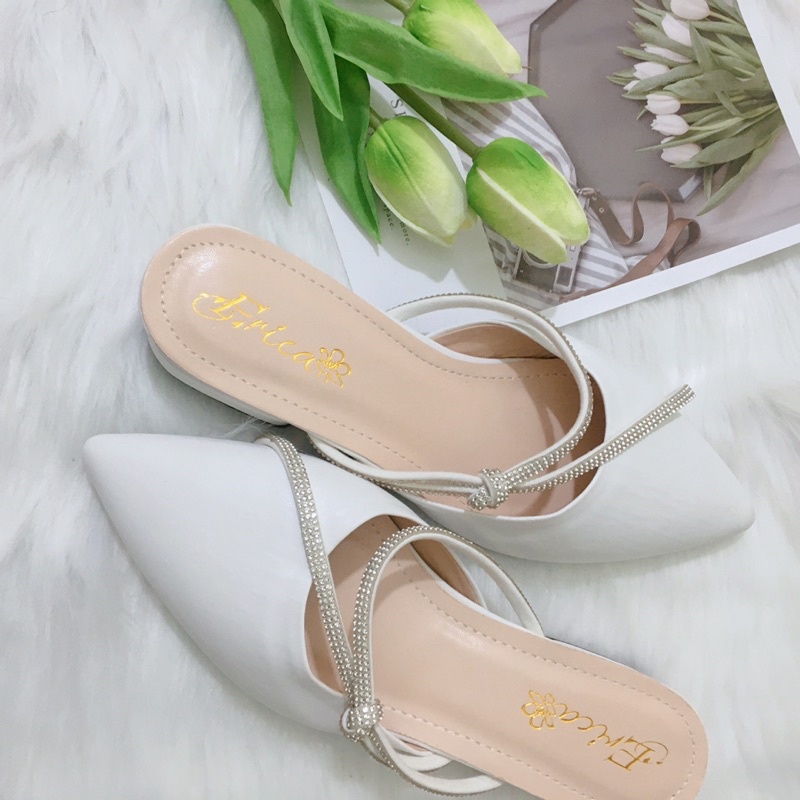 Sục gót vuông 3 phân quai đá cho các nàng dễ phối đồ Mã S01