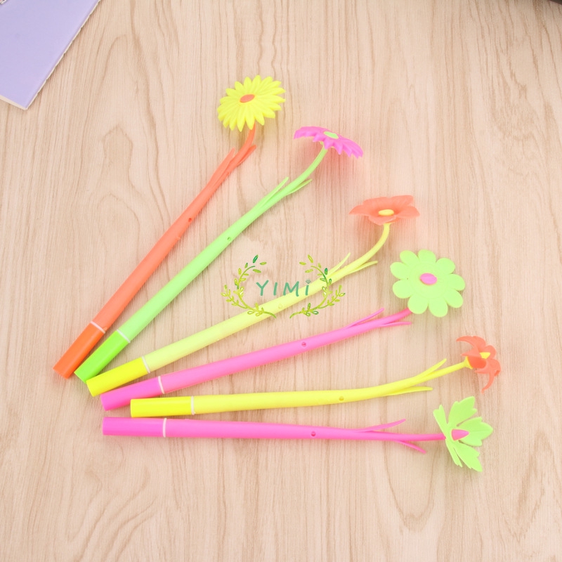 Hàn Quốc Văn phòng sáng tạo Văn phòng phẩm Hoa Bút Bút Bút nhỏ Hoa Silicone Hoa mềm Silicone Hoa❤Yimi❤