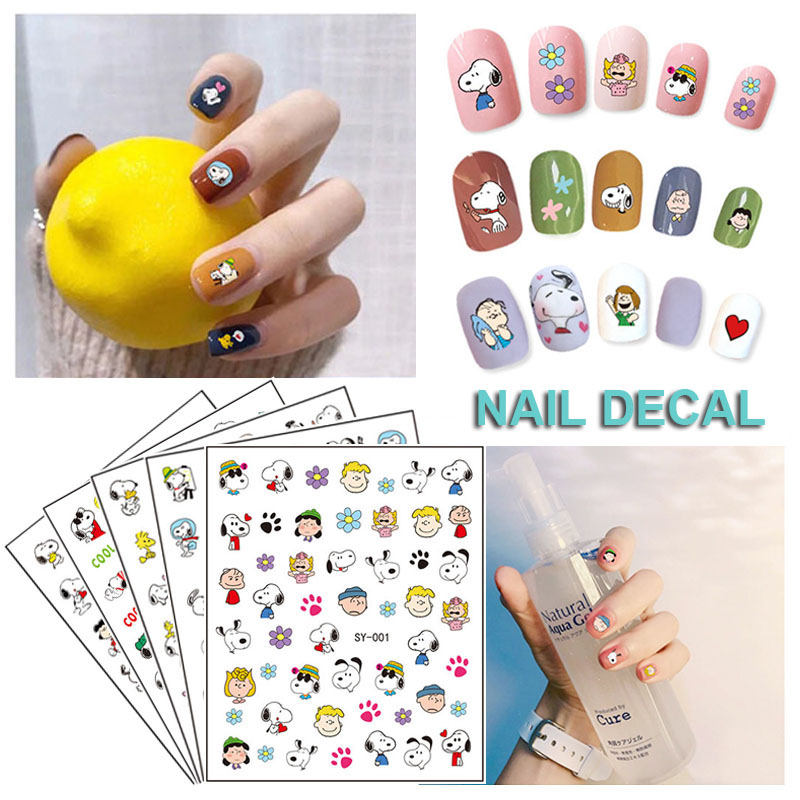 Miếng dán trang trí móng tay họa tiết hoạt hình Snoopy dễ thương