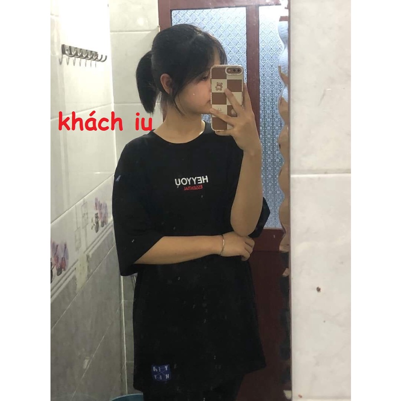 Áo thun nam nữ heyyou essential,áo phông unisex form rộng chất cotton mát mịn thấm hút mồ hôi