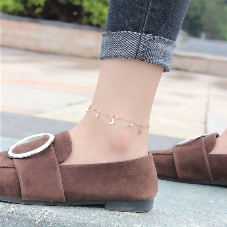 Lắc Chân Bằng Thép Titan Hình Trăng Sao Xinh Xắn Cho Nữ | BigBuy360 - bigbuy360.vn