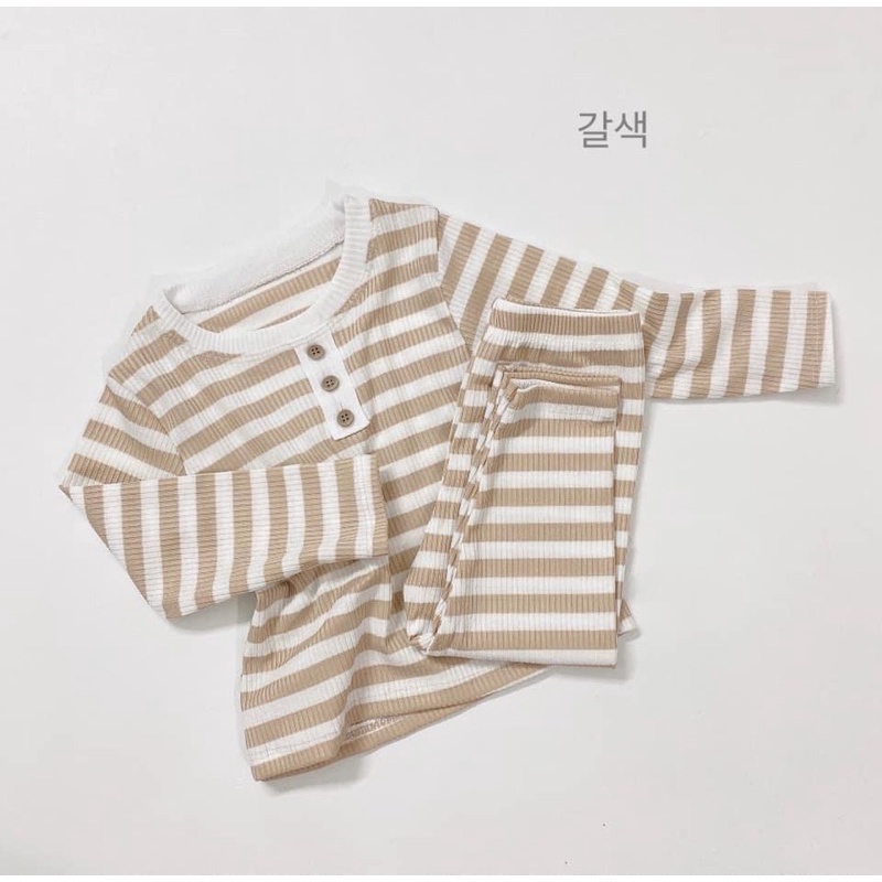 BỘ THUN GÂN KẺ SIÊU MỀM ĐẸP CHO BÉ