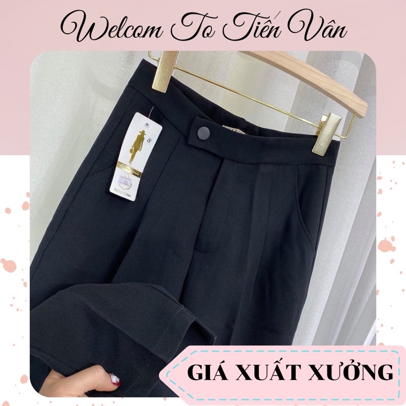 💋freeship💋Quần tây đen công sở nữ dài cúc lệch mặc đi làm học cạp lưng cao - Dáng quần baggy vải công sở dày mềm | BigBuy360 - bigbuy360.vn