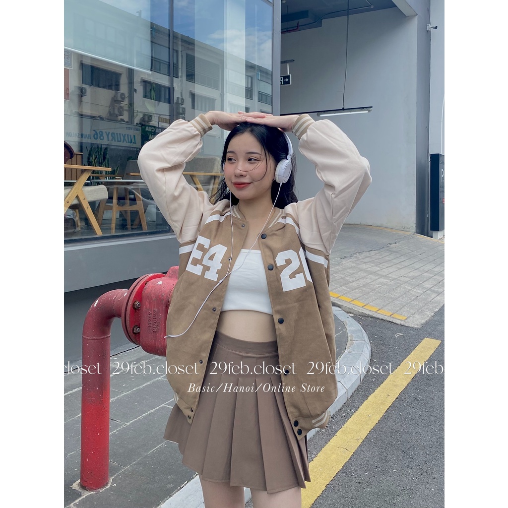 [Ảnh thật/Video] Áo khoác bomber nhung tăm 2 lớp E426 - 29feb.closet - A74