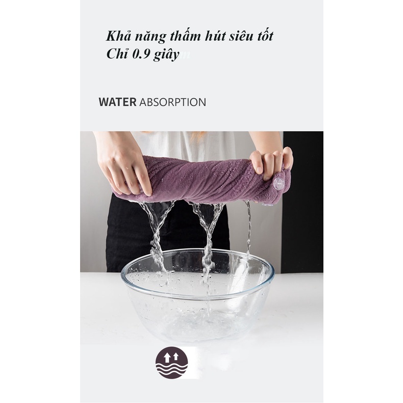 Khăn Quấn Ủ Tóc Đa Năng, Khăn Quấn Gội Đầu Cao Cấp Vải Cotton Mềm Mại Thấm Hút Tốt