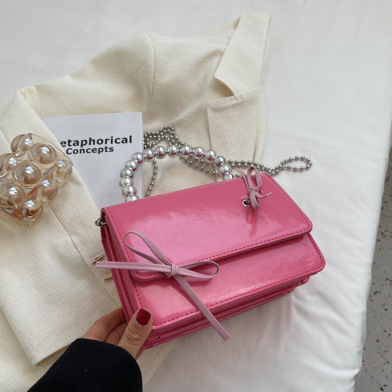 Túi Đeo Vai Hình Vuông Cỡ Nhỏ Phối Dây Xích Thời Trang Cho Nữ