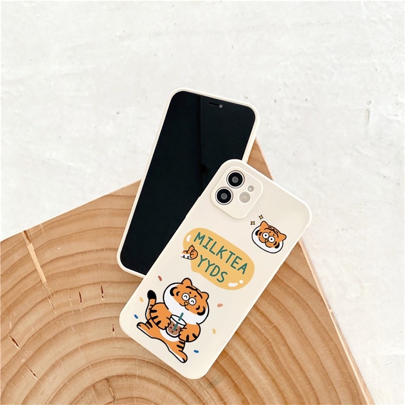 Ốp lưng lp hình hổ tiger cute cạnh vuông giả ip12 5/5s/6/6plus/6s/7/7plus/8/8plus/x/xr/xs/11/12/pro/max