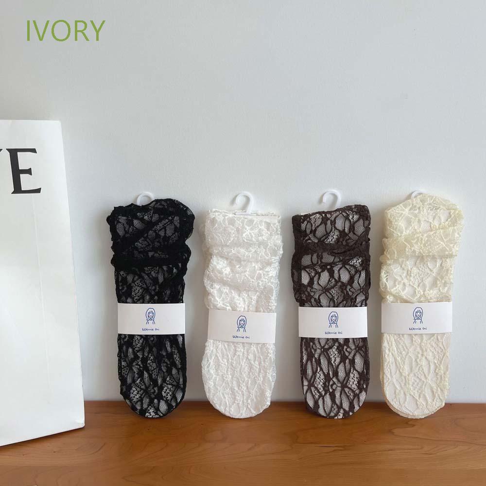 Vớ lưới ren hoa thoáng khí gợi cảm nhiều màu tùy chọn phong cách JK Hàn Quốc cho nữ
