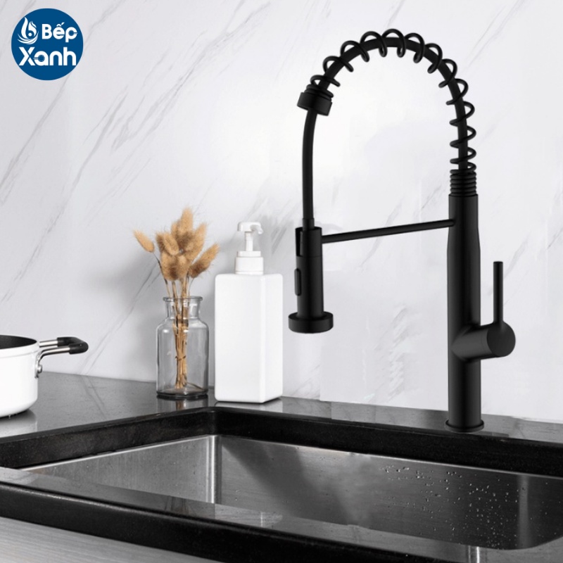 [FREESHIP HCM] Vòi Rửa Chén Nóng Lạnh Ecalite EF-K541B - Chất Liệu Đồng Thau Sơn Đen