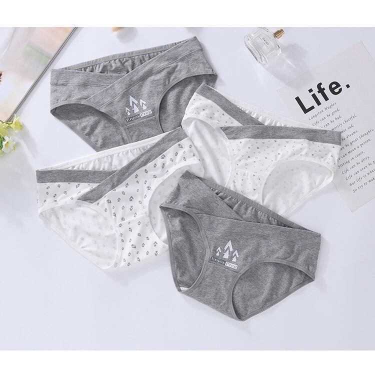 Set 4 quần lót bà bầu mùa hè thun cotton hoạ tiết đẹp đồ lót chip bà bầu 2002