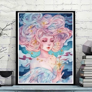 Tranh số hoá tự tô màu theo số BeNic- Manga Anime Nàng Thơ - khổ 40*50