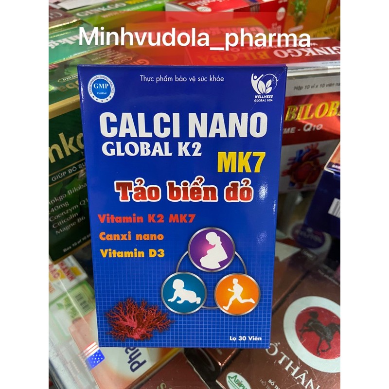 Viên bổ sang Canxi Calci Nano TẢO BIỂN ĐỎ (lọ 30 viên)