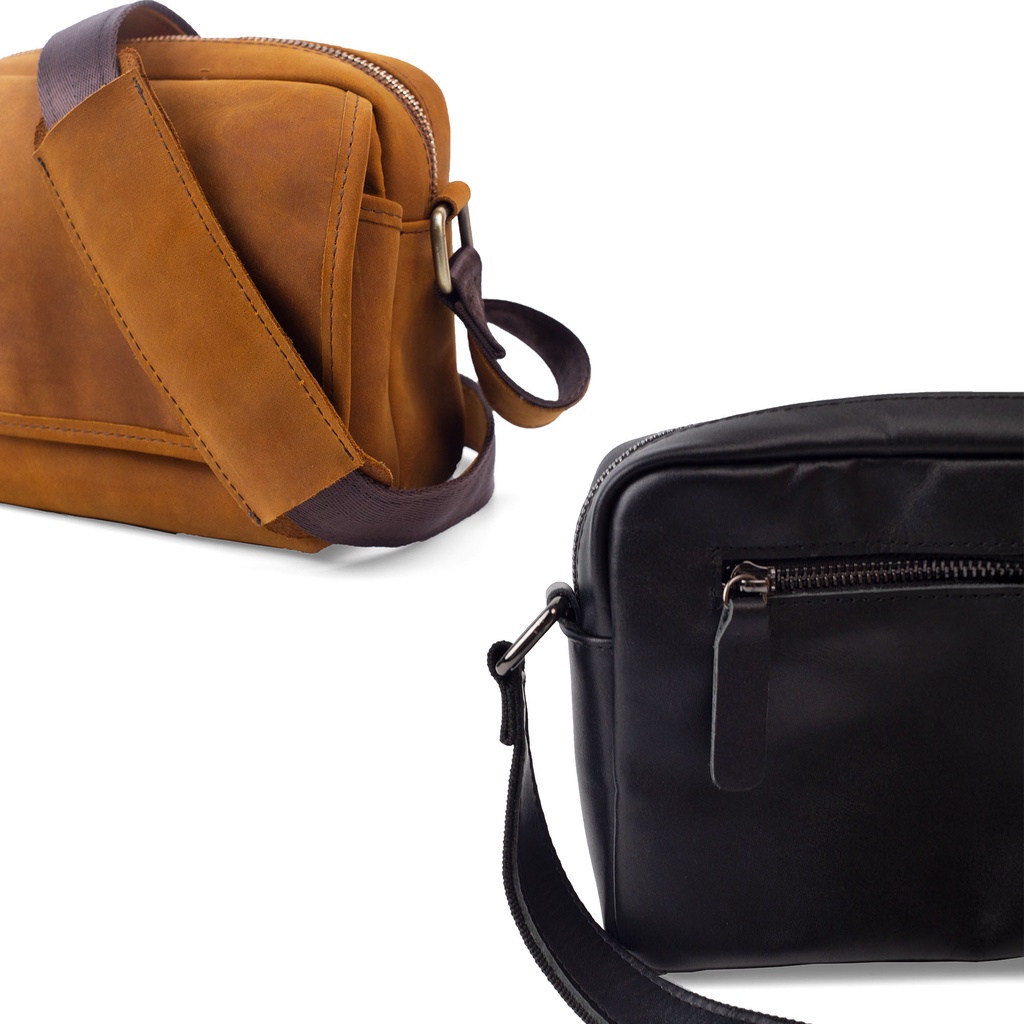 Túi đeo chéo nam da bò Jupiter DC110 - Bụi leather - Bảo hành 12 tháng
