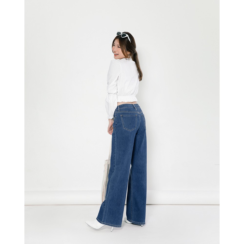Quần jeans ống suông (Xanh trung/nhạt) - GF12