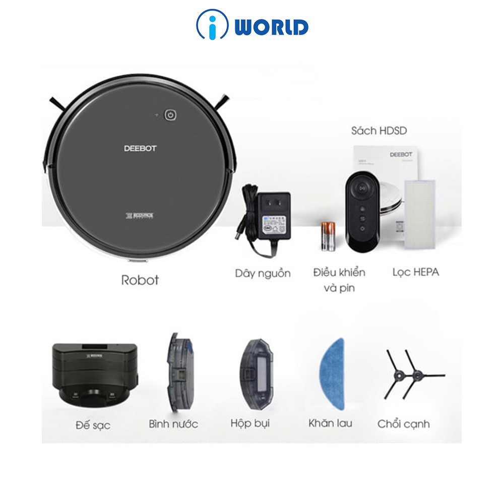 Robot hút bụi , máy hút bụi tự động Ecovacs Deebot 601 chính hãng nguyên seal bảo hành 12 tháng