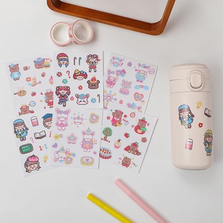 Hoạt Hình Sticker Dán Trang Trí Ly Nước Hình Gấu Đáng Yêu